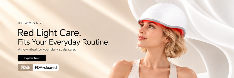 Huwoony red light helmet: Red Light Care. Fits Your Everyday Routine. A new ritual for your daily scalp care. FDA-cleared.